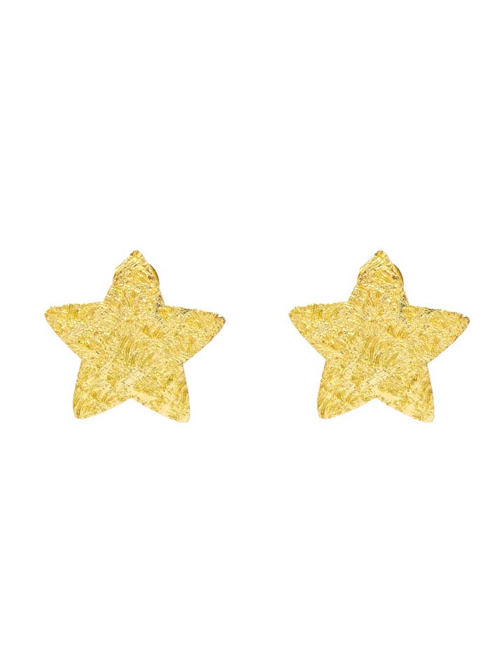 Brincos de Estrela em Latão Dourado por atacado de Modafleur