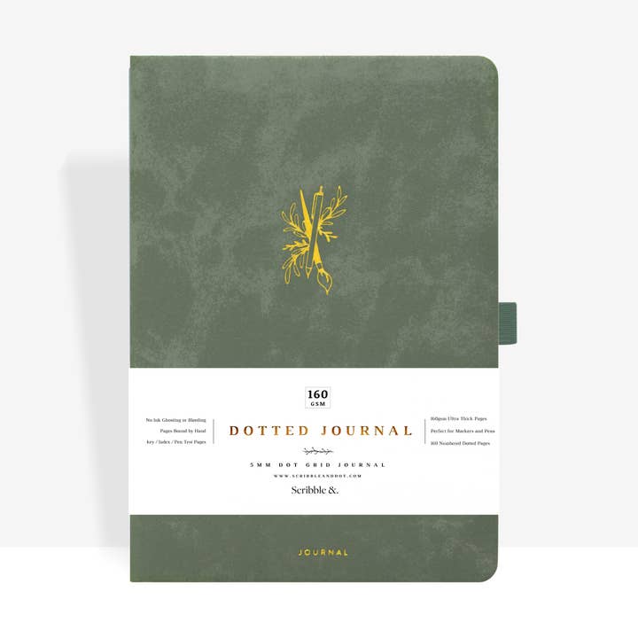 Diario de Puntos Sin Fecha Salvia Pre-hecho para venta al por mayor de Scribble & Dot