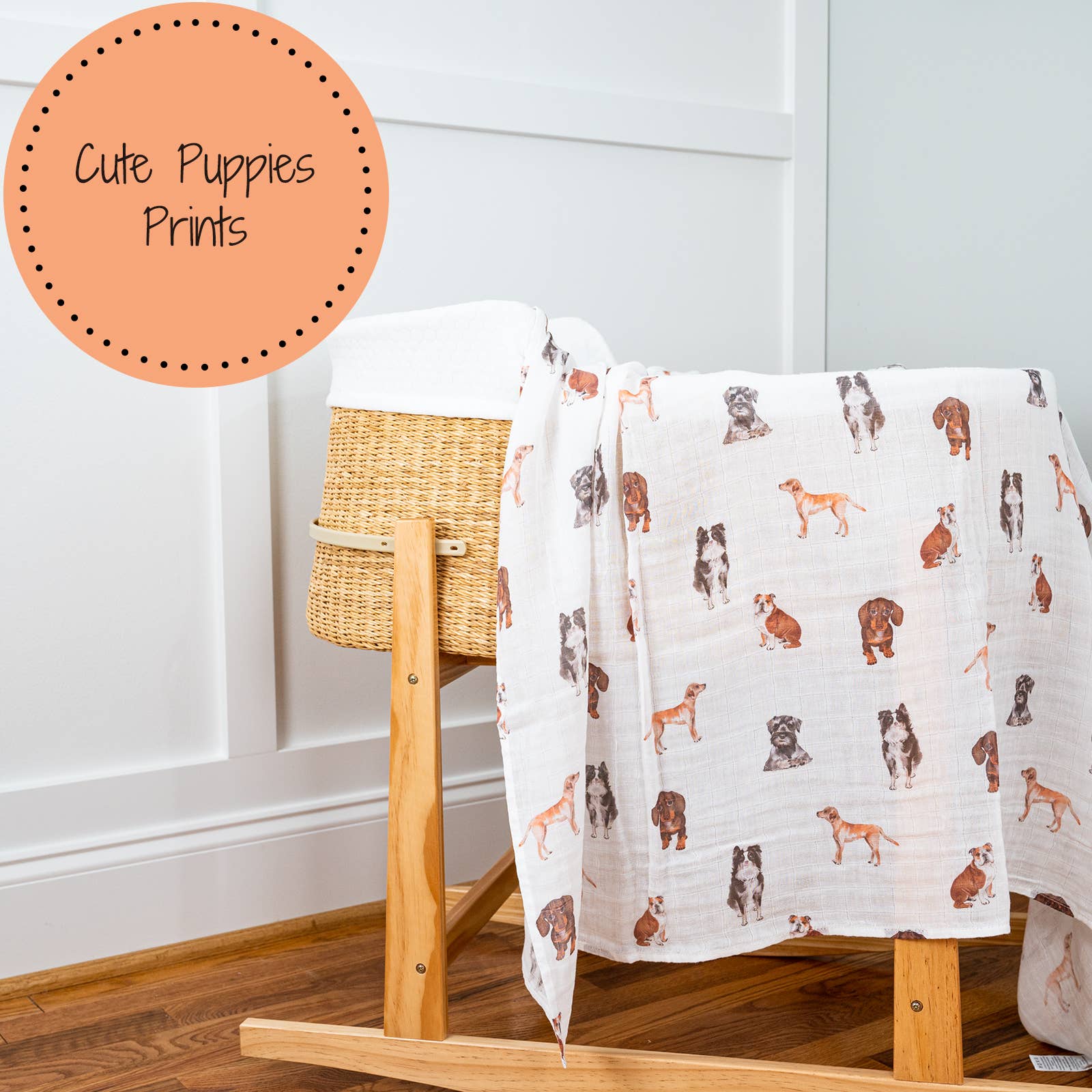 LollyBanks - Wholesale Swaddle - Baby - Adorable Dog Print Baby Muslin Swaddle Blanket5