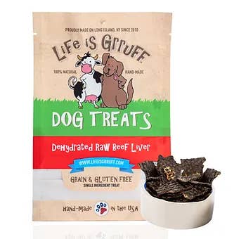 Dehydrated Beef Liver 4oz for wholesale by Life is Grruff