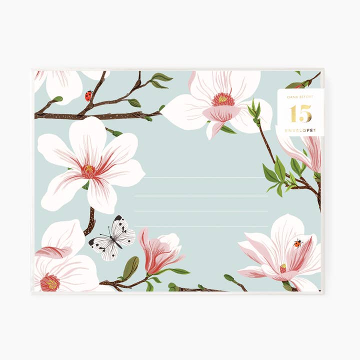 MAGNOLIA | Confezione da 15 buste in scatola per la vendita all'ingrosso da parte di Botanica Paper Co.