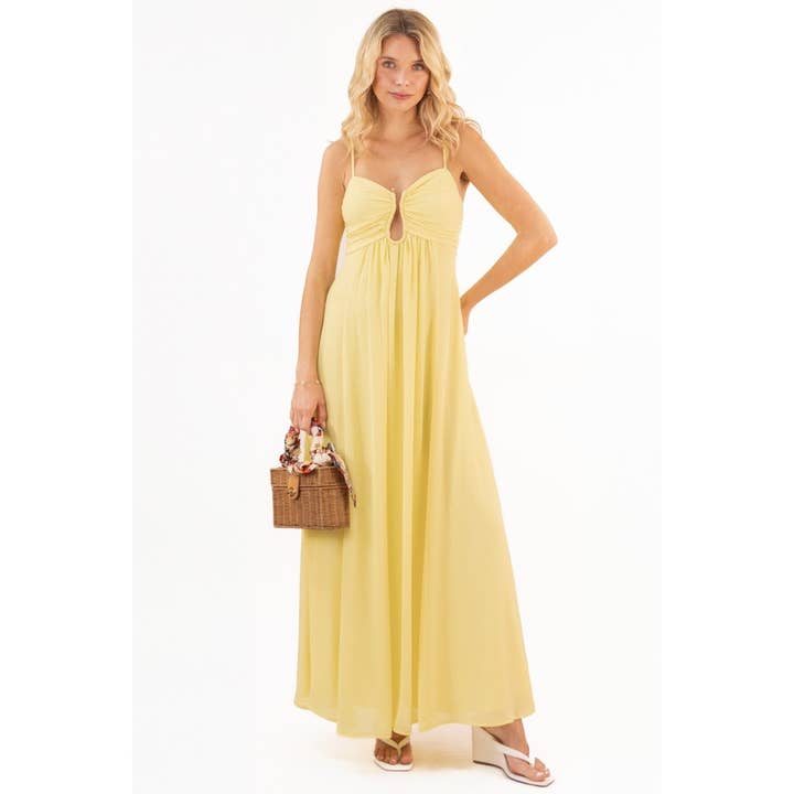 COLLIE CHIFFON METAL U-RING MAXI DRESS for wholesale by Verte