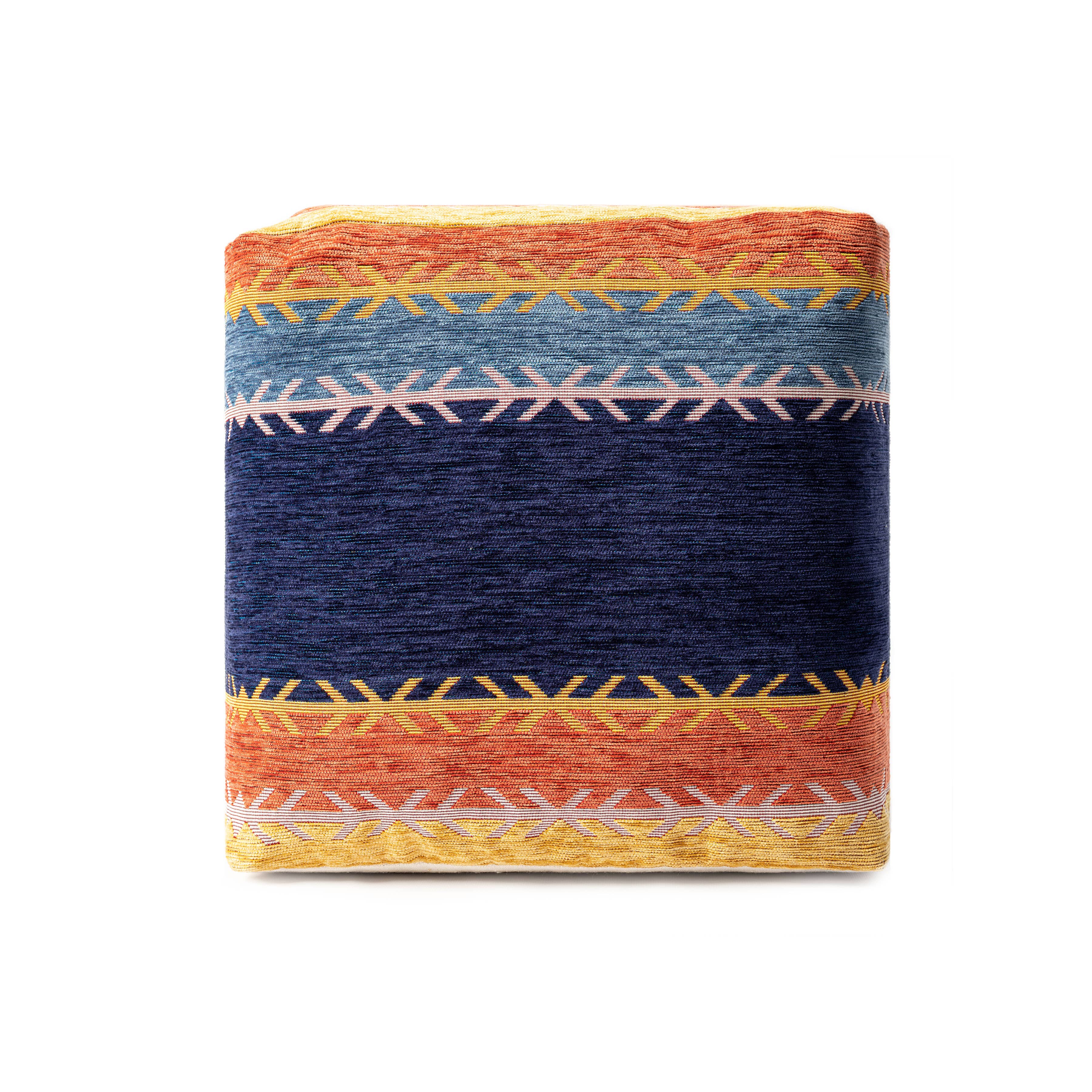 LR Home - Wholesale Pouf - Melisa Bohemian Turkish Stripe Ultra-Soft Pouf, Multicolored4
