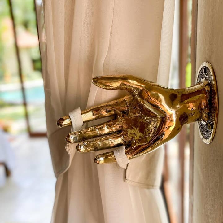 Ubud Glass - Vente Poignée/bouton - Poignée de porte poignée de main en laiton massif – Poignée murale steampunk (gauche/droite)14