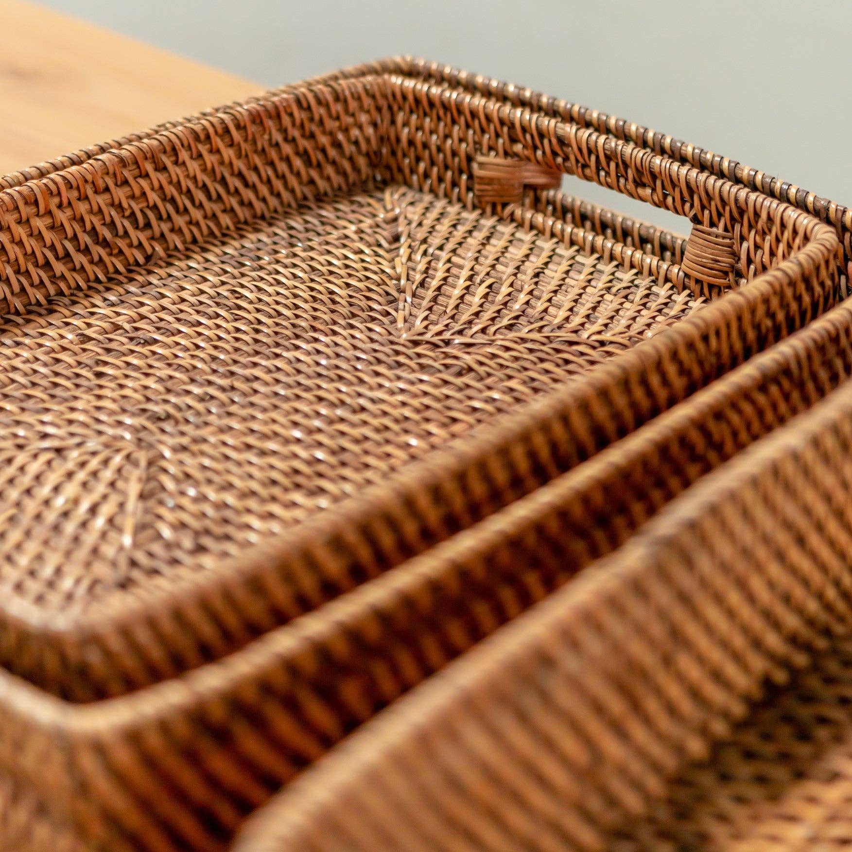 Soeji – wholesale Serving tray – Rectangular Tray Rattan Serving Tray Large Decorative AMAHAI6