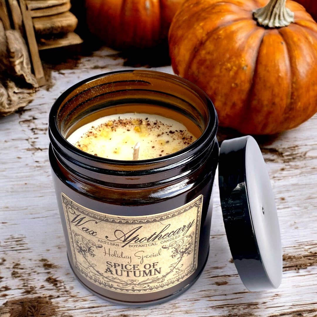 Wax Apothecary – wholesale Burkljus – 6oz botaniskt ljus i bärnstensfärgad glasburk - Välj en doft32