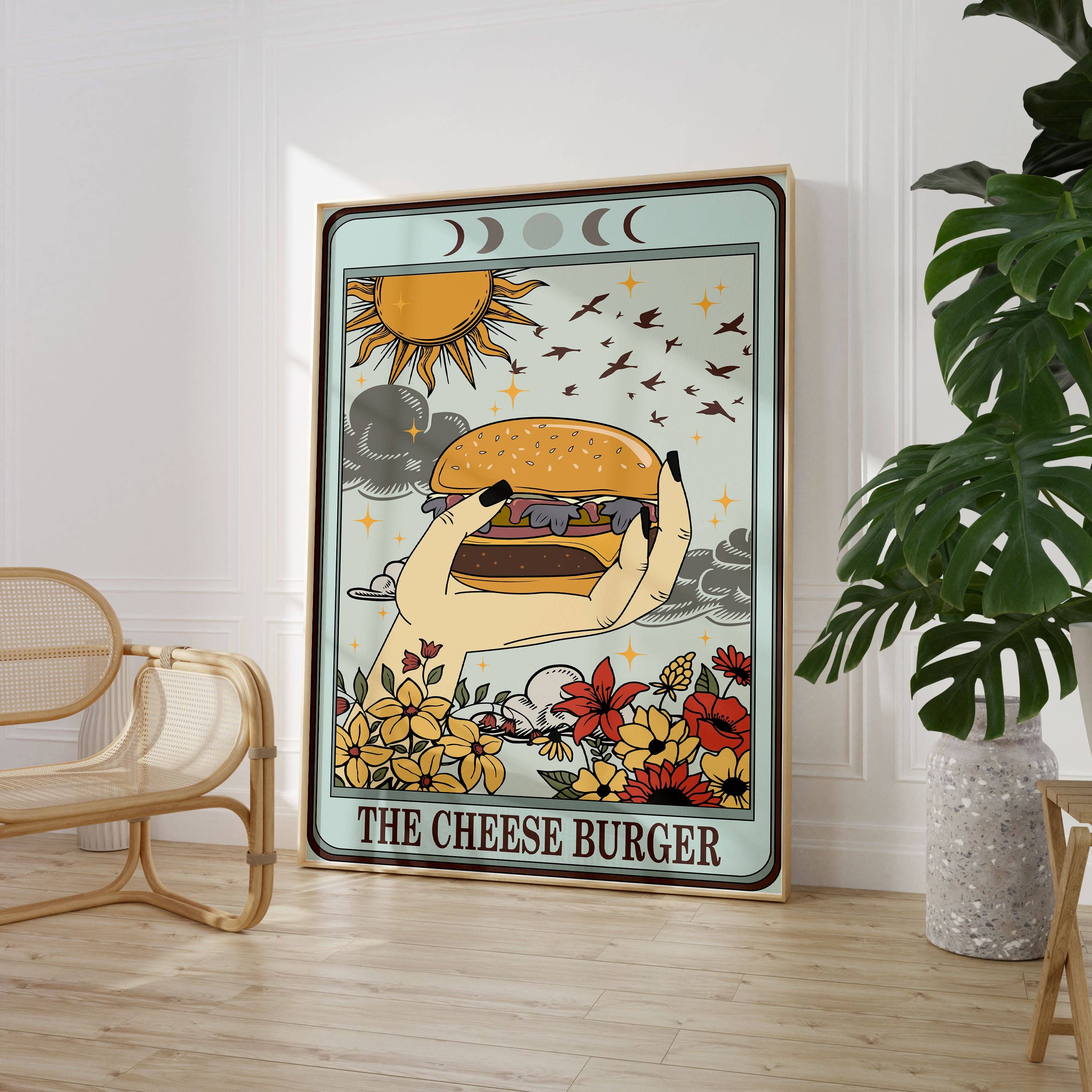 House of Binky – wholesale Poster – The Cheese Burger Tarot Card Poster Print0