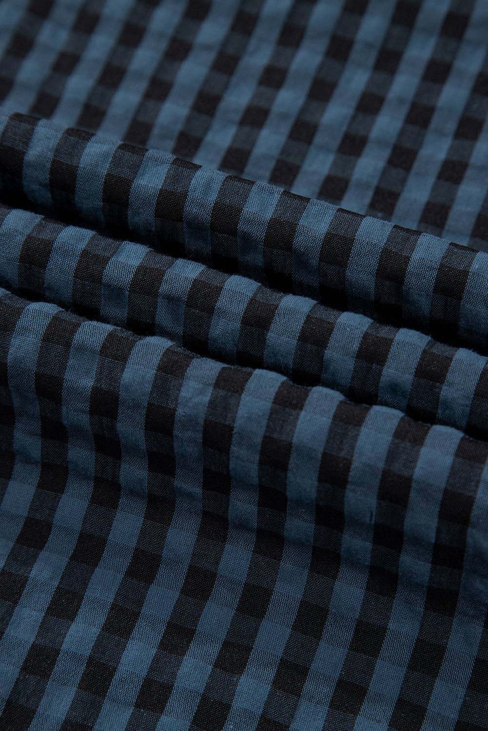 Sail Blue Tuta a vita alta con bottoni e stampa scozzese blu vela in vendita all'ingrosso su Faire4