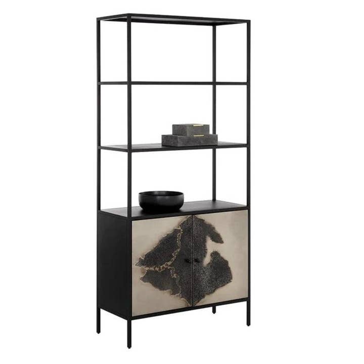 LOOMLAN - Wholesale Bookcase - Arlington Bookcase Unique Patina Black Iron