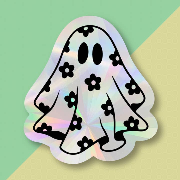 Flower Ghost Suncatcher Window Sticker for wholesale by Pineberry Paper