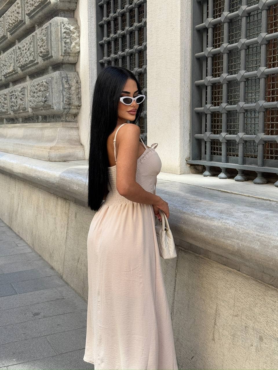 Standpoint Top – wholesale Dress – Women's – The Riviera Charm Lace-Up Midi Dress Summer Romance - 120217