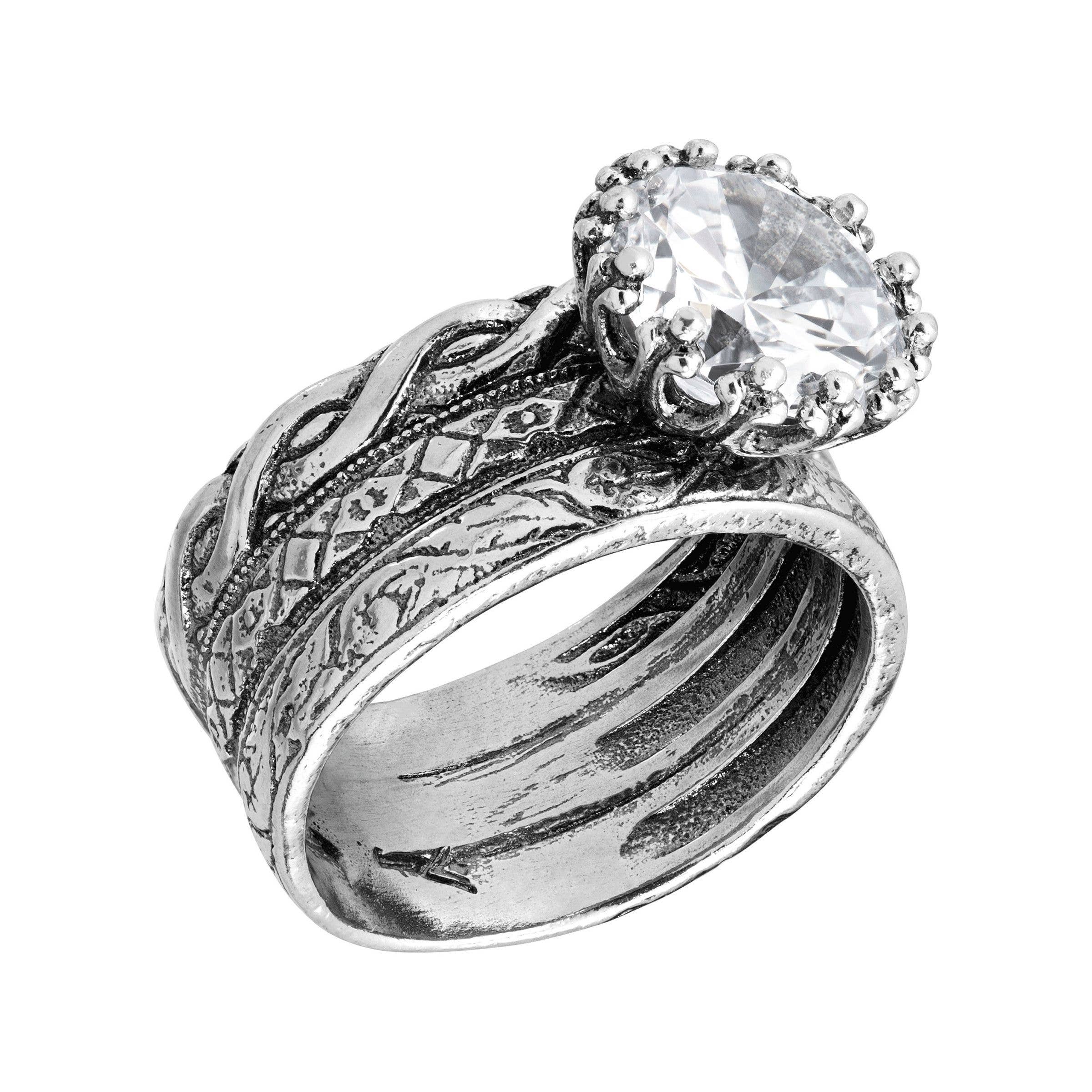 Blanc Bague Silpada « Bristol », zircone cubique et argent sterling en vente sur Faire1