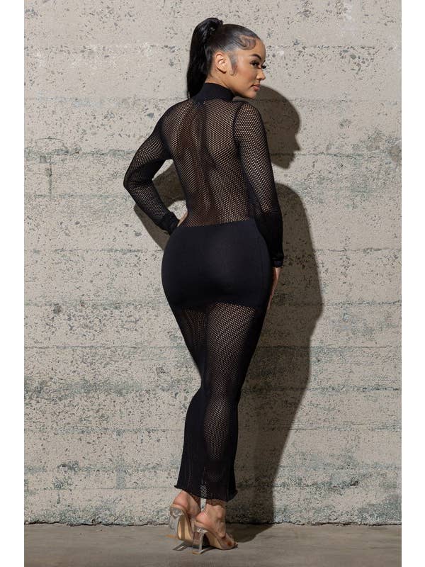 Melrose with Love - Wholesale Dress - Women's - MAXI SWEATER MESH DRESS17