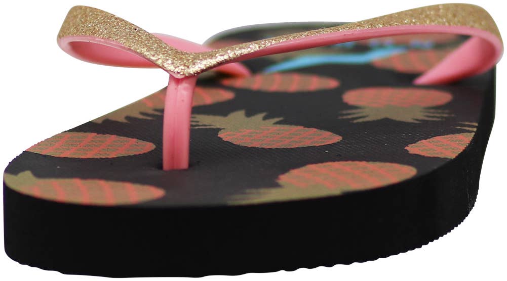Eastern Off Price – wholesale Flip Flops – Women’s – Norty Womens Flip Flops Beach 41401 Gold Glitter Pineapple6