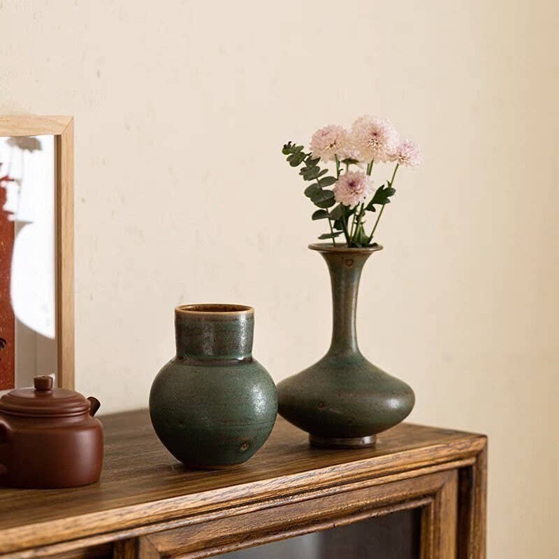 Gohobi （We cover U.S. import duties） - Wholesale Vase - Gohobi Handmade Ceramic Emerald Zen Vase4