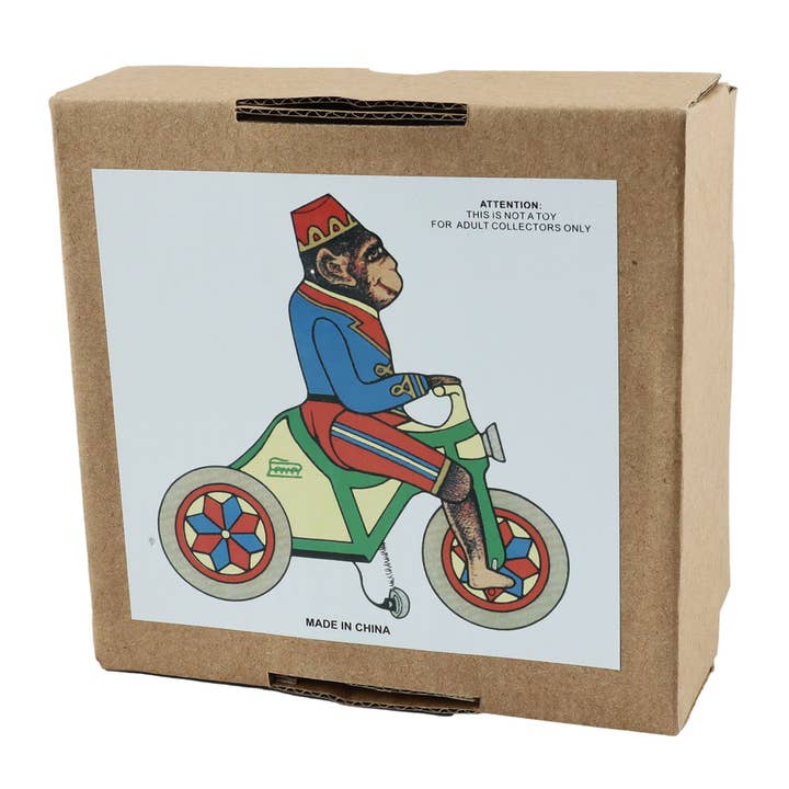 Tribal Trade GmbH - Wholesale Classic Toy - Kids - Tin toy monkey on tricycle tin monkey