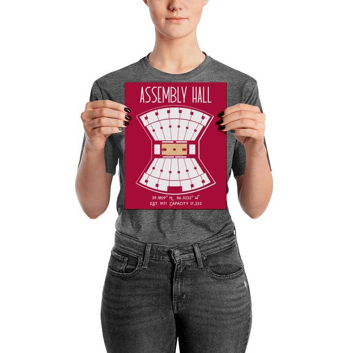 Indiana University Basketball Assembly Hall Stadium Poster for wholesale by Stadium Prints by BTB