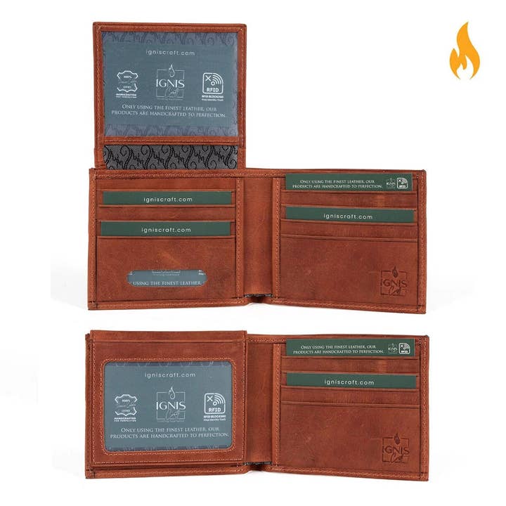 Mens Leather Wallet | Solstice 4 Amber for wholesale by Revoba LLC