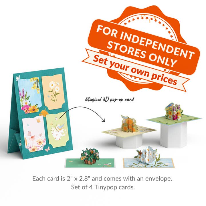 Floral Delight: Tinypop™ Mini Card Set 2 x 2.8" for wholesale by Lovepop Cards