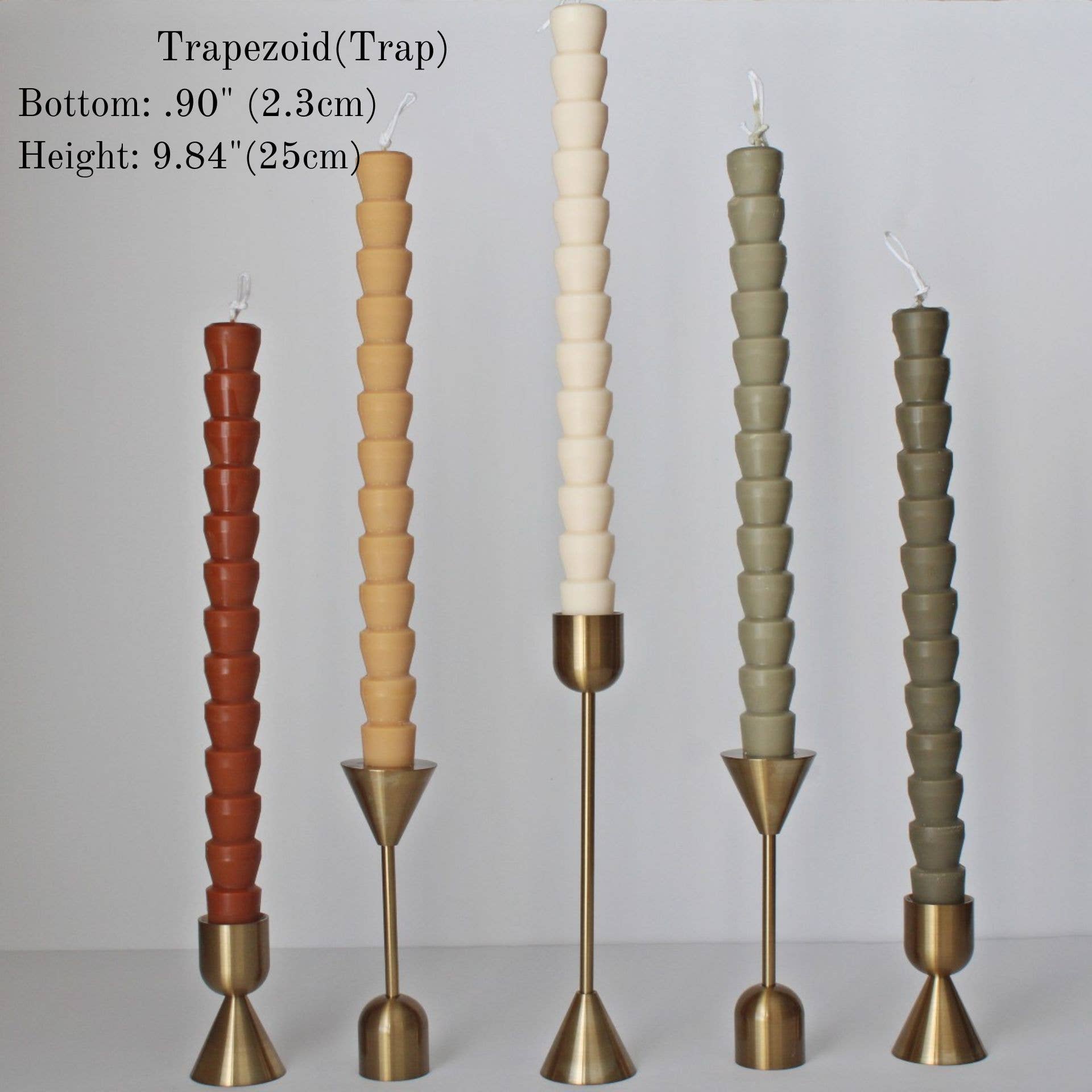 MarneyAsh - Wholesale Tapered Candle/Candlestick - 3pc Trapezoid Taper Candle Set, Candlesticks, Table Candles4