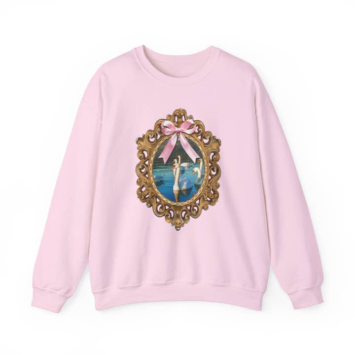 Swan Sweatshirt: Frame with Bow for wholesale by Opal and June