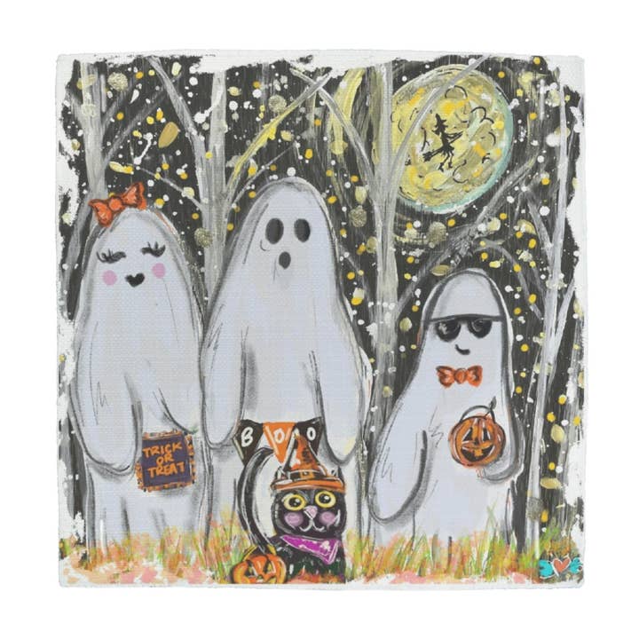 3 Ghosts Cat Pillow Swap for wholesale by LuckyBird Apparel and Home