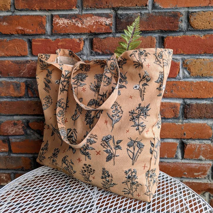 ilikesara | art + goods - Wholesale Tote Bag - Women's - tote bag | fatal florals - pink poisonous flower canvas screenprinted tote0