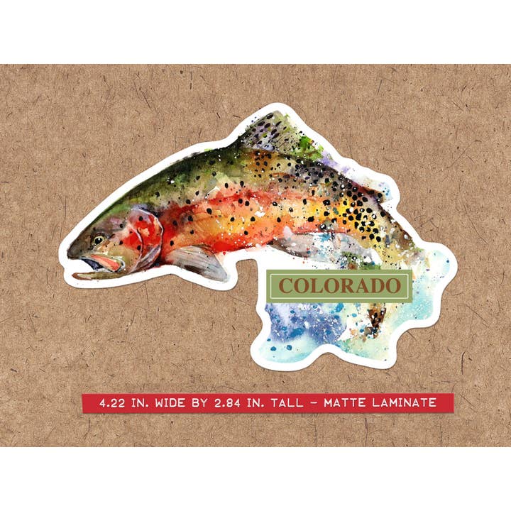 Autocollant « GREENBACK CUTTHROAT, COLORADO » pour la vente par The Art of Dean Crouser Greeting Cards & Stickers
