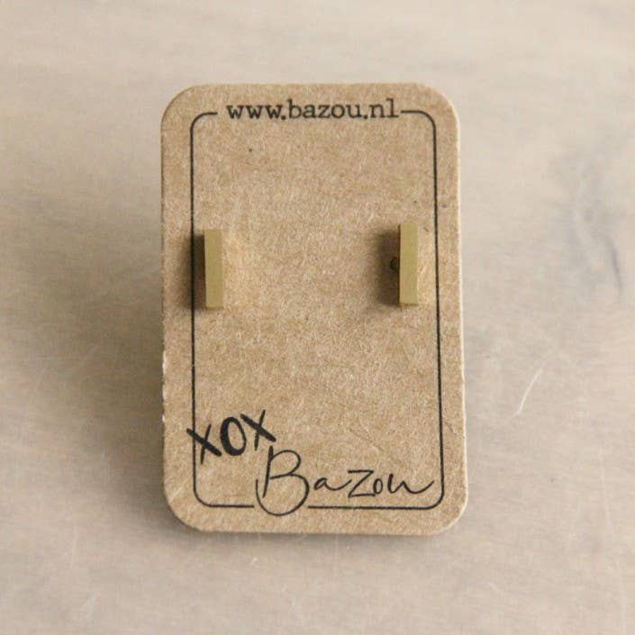 Bazou - Vendita all'ingrosso Orecchini a bottone - Tbar - Orecchini a perno in acciaio inox, colore: Oro