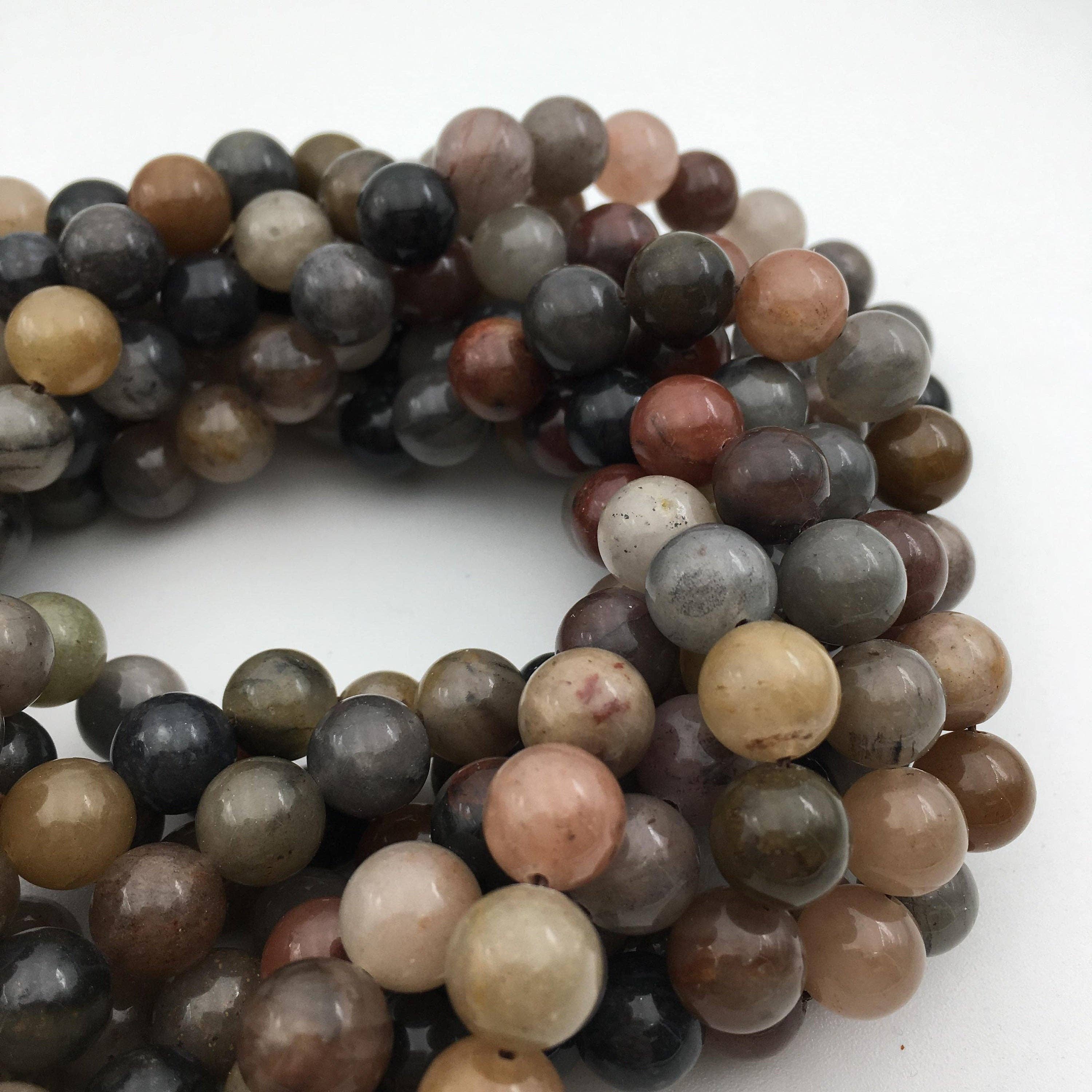 CRCBEADS - Wholesale Beads - Multi-Color Quartz Smooth Round Beads 8mm 10mm 15.5" Strand3