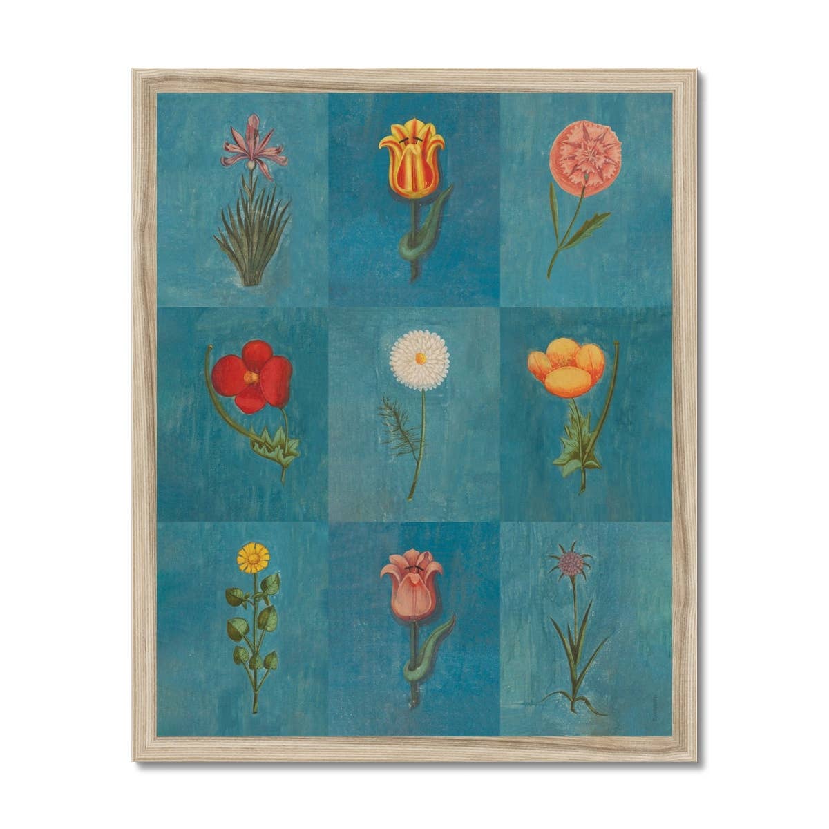 Roomytown Inc - Wholesale Art Print - Blue Festival of Flowers Fine Art Print1