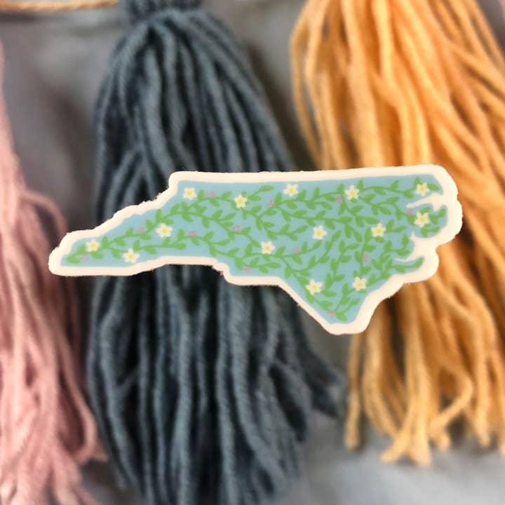 Adesivo in vinile NC Flowers and Vines lavabile in lavastoviglie per la vendita all'ingrosso da parte di Earth Curious Art Co