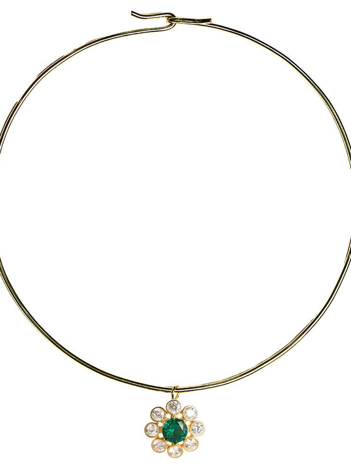 Kelly-Emerald Kravehalskæde - 18k Guldbelagt - Belle of the Ball Kollektion - WS for engroshandel hos Lisi Lerch