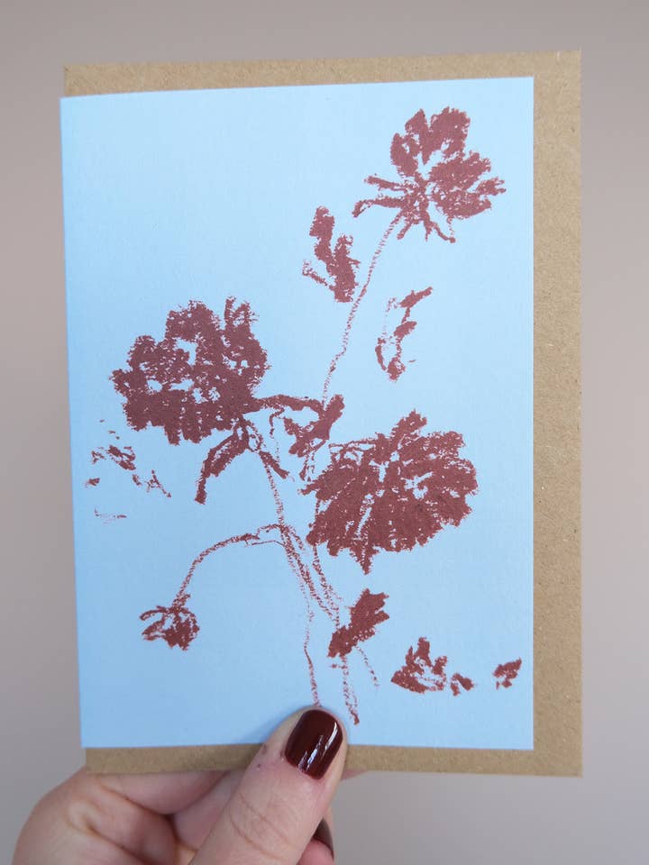 Chocolate Blooms Greeting Card for wholesale by Sophie Tresidder Printmaker