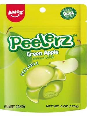 Amos Peelerz Sac de Bonbons Gélifiés - Pomme Verte 170 g pour la vente par iSweet.ca