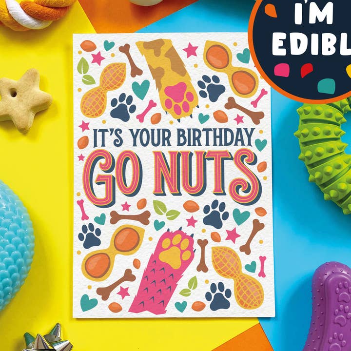 Enlouqueça! – Cartão de Aniversário para Cão por atacado de Scoff Paper