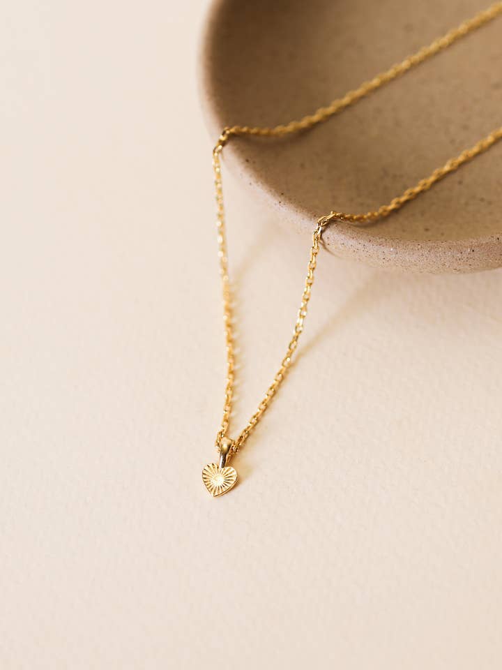 Mini Heart Pendant Necklace - 18k Gold Plated for wholesale by JaxKelly