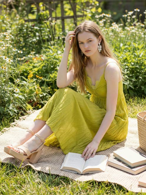 Cami-krinklad midiklänning för wholesale av RUBIENN