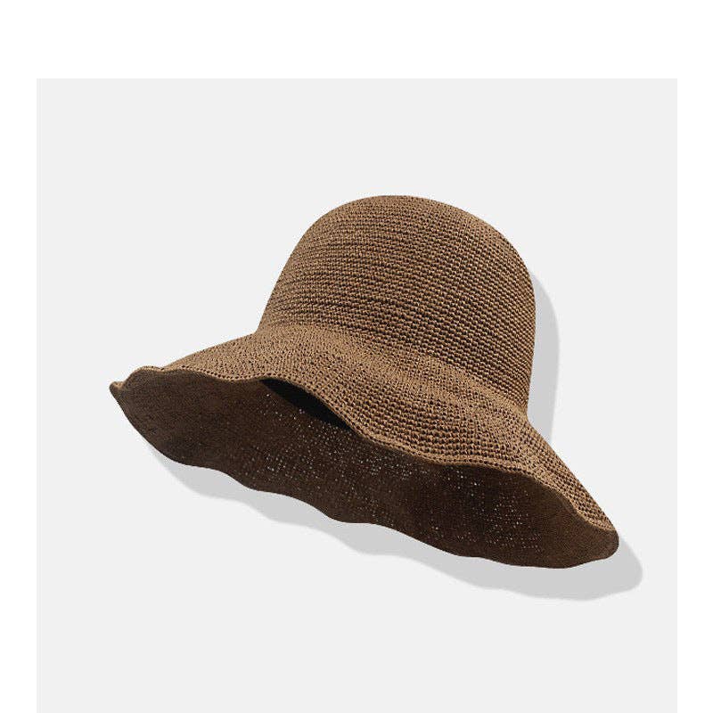Dipped Shop - Wholesale Straw Hat - Women's - Casual Wide Brim Handwoven Straw Bucket Hat DP25E4150