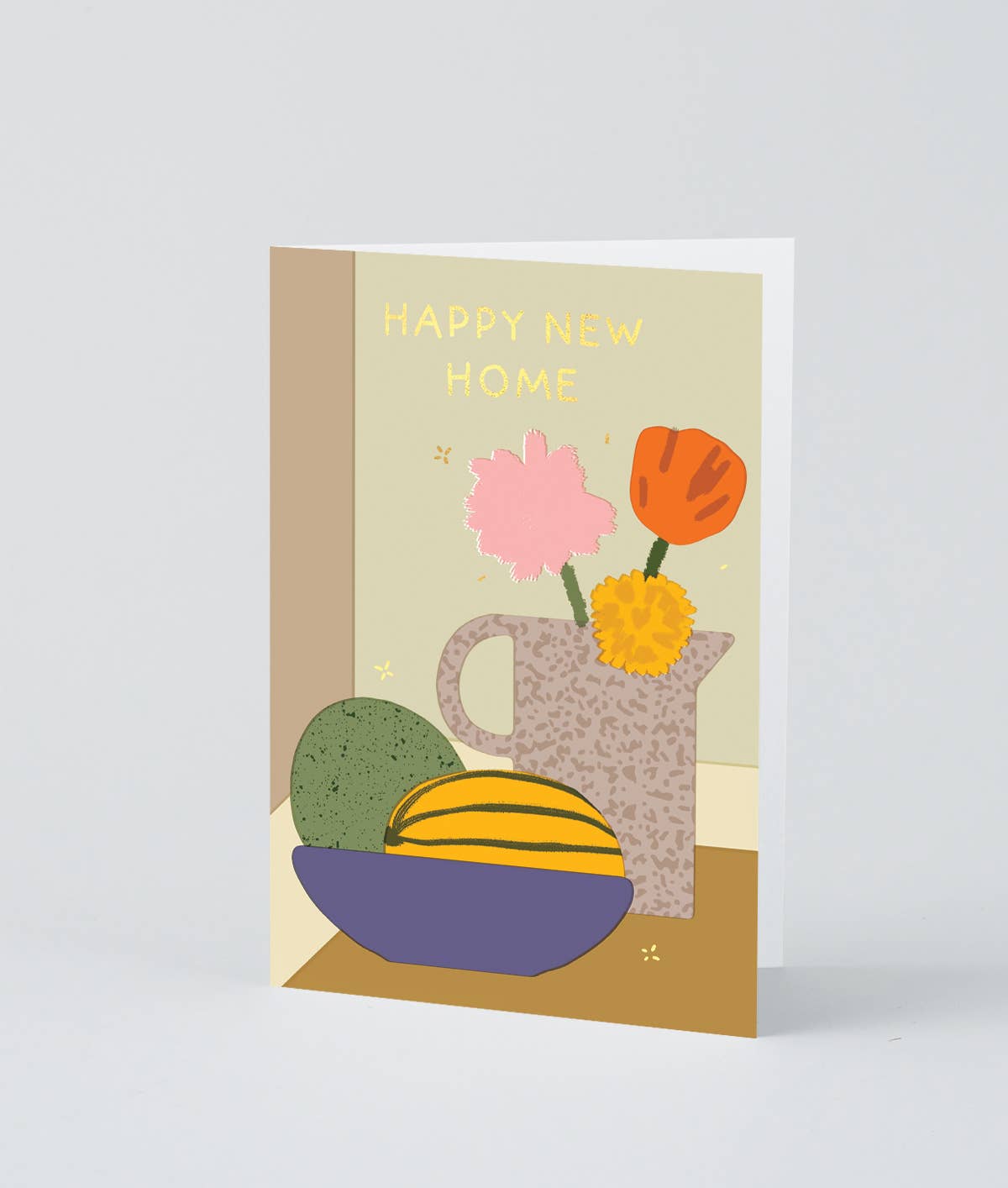 Wrap (US duties paid) – wholesale Everyday greeting card – Happy New Home' Foiled Greetings Card1