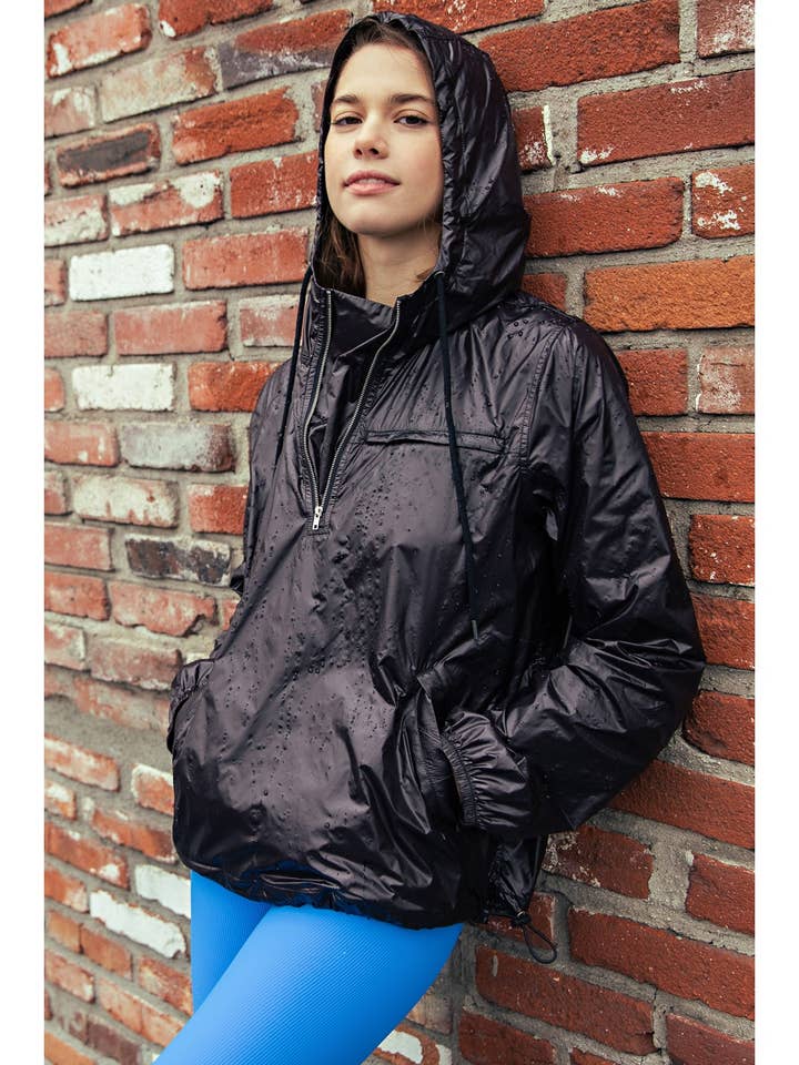 PACKABLE WATER REPELLENT HOODIE JACKET for wholesale by Rae Mode