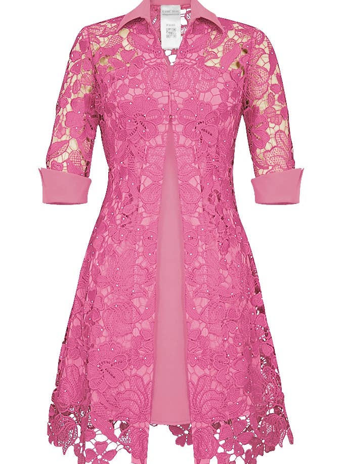 Chic Star Rhinestone Lace 2Pcs Dress In Pink 062124 for wholesale by CHIC STAR