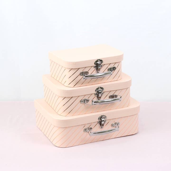 Elegant Design Supply - Vente Coffrets cadeaux - Boîte cadeau luxe en forme de valise avec rayures dorées10