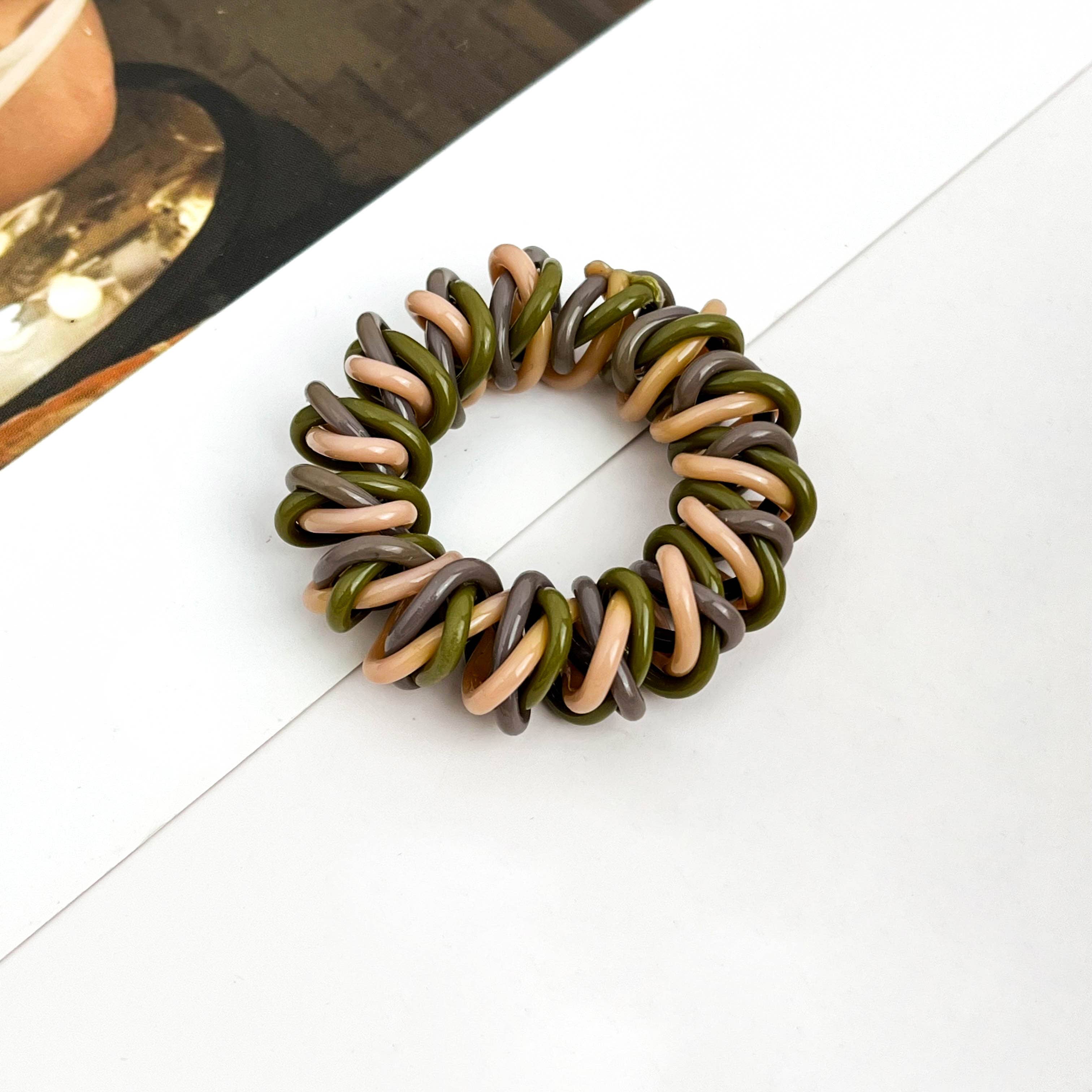 mildstyles - Wholesale Hair Tie - Two-Tone Telephone Cord Hair Tie – High Elasticity & Durabl2