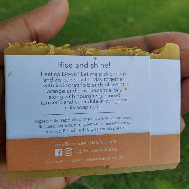 bconsciousnaturals - Vente Pains de savon - Barre biologique Rise & Shine aux herbes (mélange éclaircissant)2