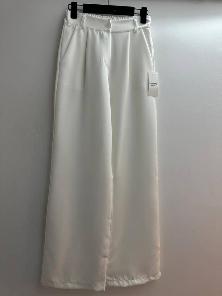 LORIANE - Wholesale Pants - Women's - 12429 Plain wide-leg pants8