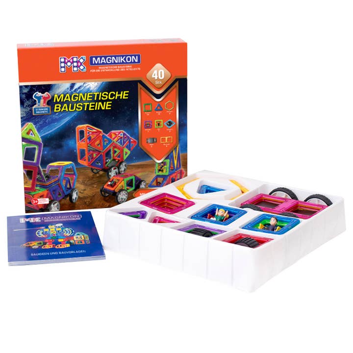 Magnikon - Wholesale Building Set - Kids - magnetic building blocks MK-40 “The Moon Car” with wheels, 40