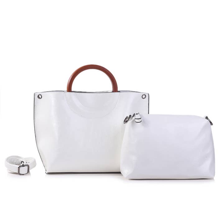 INES DELAURE - Venta al por mayor Bolso con asas - Mujer - Bolso dos en uno, asas redondas, correa de hombro extraíble