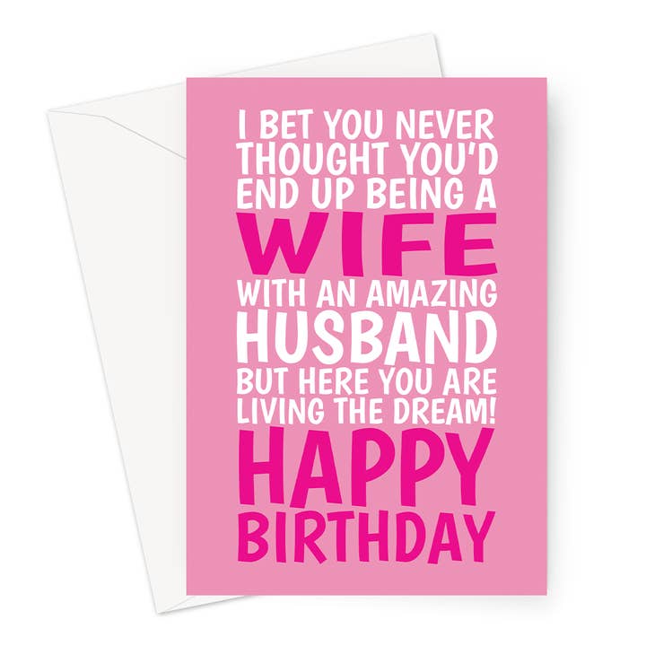 Birthday Card For Wife | From Amazing Husband Pun | 7x5 Card for wholesale by Cupsie's Creations