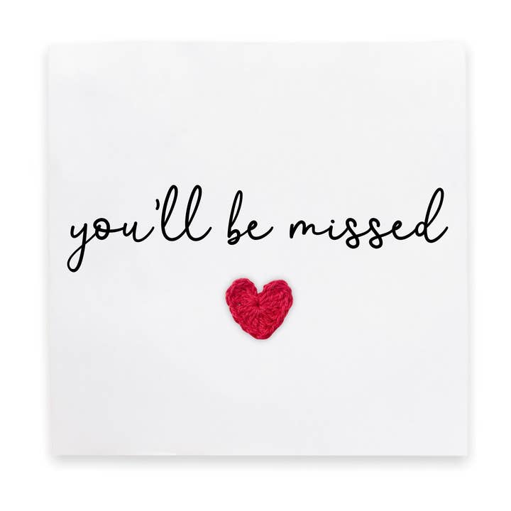 You'll Be Missed Good Luck Card, Personalised Best of Luck for wholesale by Fifi's Handcrafted